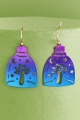 Mushroom Potion Bottle Cut Out Earrings laid out