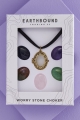 Gold Worry Stone Locket Choker Necklace Set