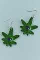 Seeing Eye Weed Leaf Earrings