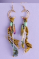 Rainbow Aura Quartz Tassel Earrings