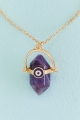 Evil Eye Amethyst Point Halo Necklace